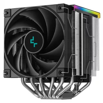 Cooler de CPU a ar DeepCool AK620 Digital SE, torre dupla, 6x heatpipes Ø6mm, 2x ventoinhas PWM de 120 mm, RGB, altura 161 mm