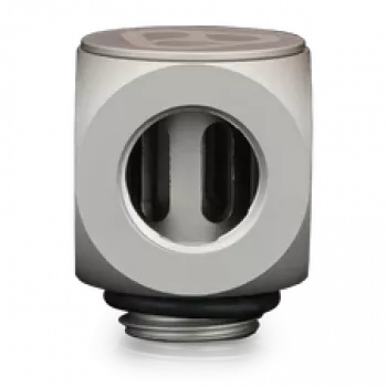 Thermal Grizzly DeltaMate Rotary 90° – conector de refrigeração líquida, níquel mate, 1 unid. (TG-DM-FIT-0203)