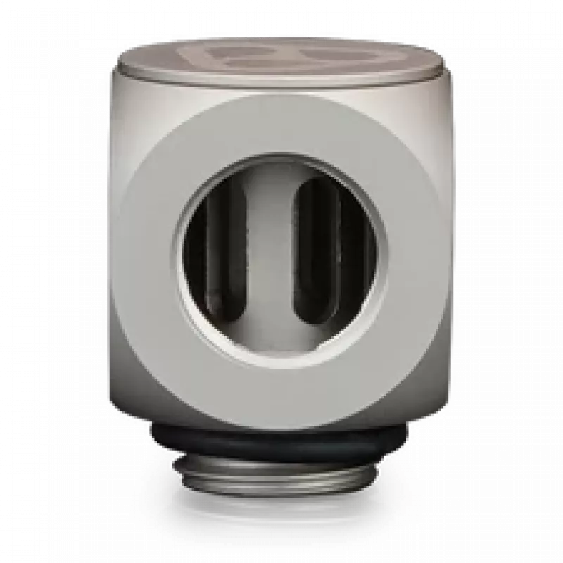 Thermal Grizzly DeltaMate Rotary 90° – conector de refrigeração líquida, níquel mate, 1 unid. (TG-DM-FIT-0203)