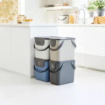 Contentor de armazenamento/resíduos retangular Rotho Albula 25 L, cappuccino, tecnopolímero, 25 L, 400×235×340 mm