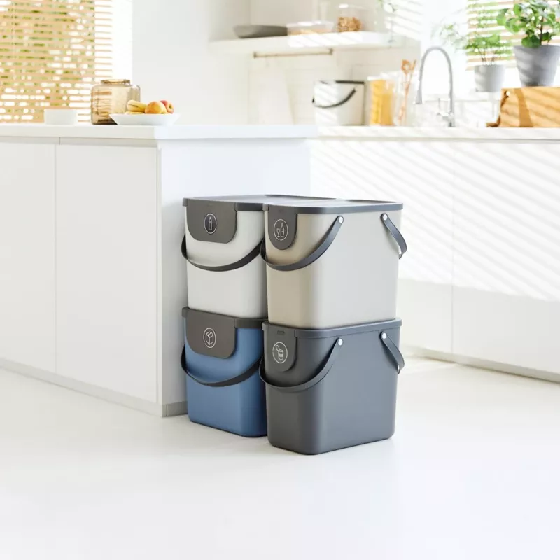 Rotho Albula contentor para separação de resíduos, 25 l, cappuccino