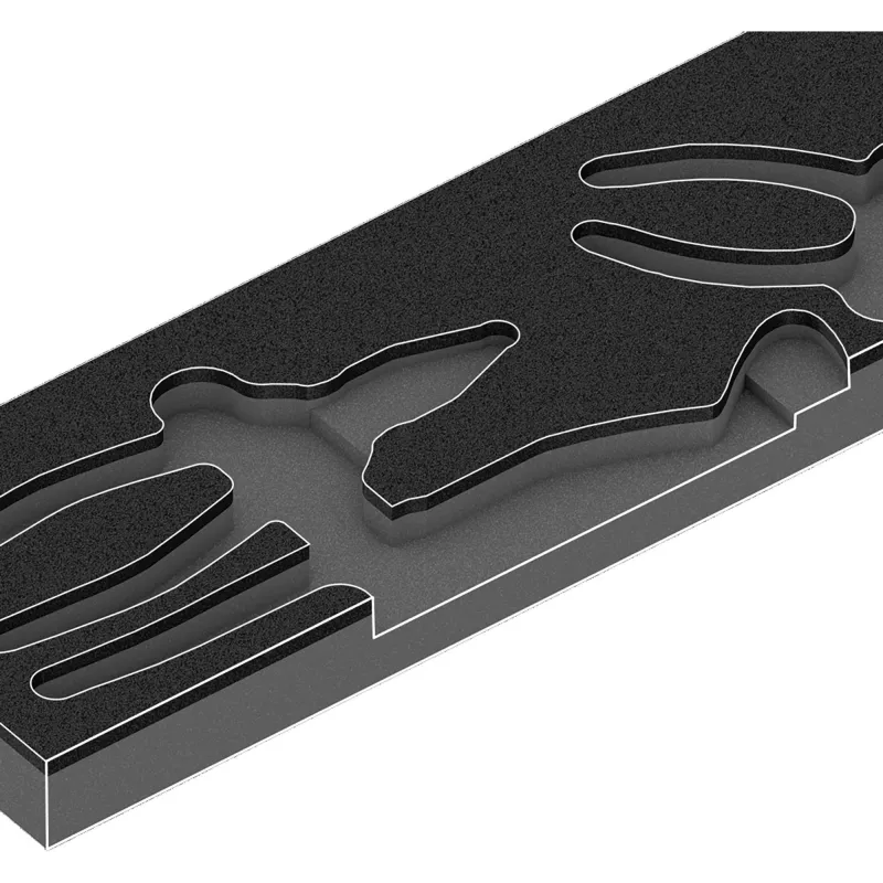 9780 espuma de inserção KNIPEX conjunto de alicates 1, 3 peças preto/cinzento, para carrinho de oficina Tool Rebel