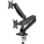 Suporte de mesa Goobay | Suporte para dois monitores com mola a gás | Orientável, inclinável, rotativo | 17-32