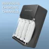 Carregador de pilhas QOLTEC 50653 para pilhas Ni-MH AAA (R03) e AA (R6), entrada 220–240 V, saída 1,2 V