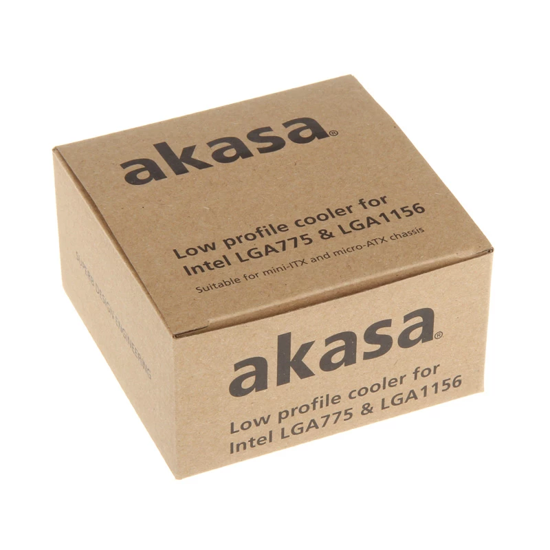 Cooler de CPU de perfil baixo Akasa AK-CC7122BP01, LGA775/LGA1156/LGA1155, alumínio, 75 mm