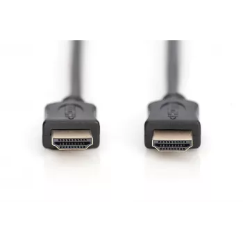 Cabo de ligação HDMI High Speed Assmann, Type-A M/M, 5,0 m, com Ethernet, anteriormente HDMI 1.4, UL, preto, dourado (AK-330114-050-S)