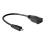 Cabo HDMI DeLOCK 65391 0,23m tipo A para tipo D Preto