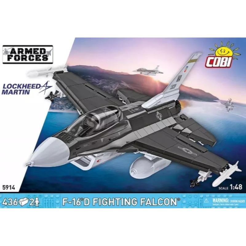 Conjunto de construção Cobi F-16D Fighting Falcon, 436 peças, escala não indicada