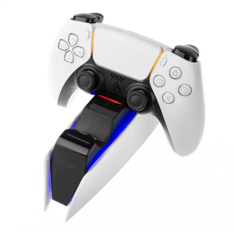 Estação de carregamento FIXED FIXPS5-DCC-BW para PlayStation 5 com fios preto branco