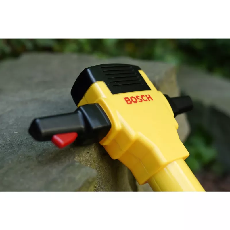 Theo Klein 8405 Martelo demolidor Bosch I a pilhas com movimento de subida e descida da broca I com som de motor e luz intermitente I dimensões: 28 cm x 7 cm