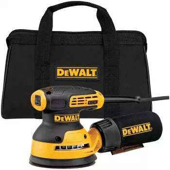 Lixadora excêntrica DeWalt DWE6423-QS, 280 W, 8.000–12.000 OPM, 2,6 mm de curso de lixagem, 1,28 kg