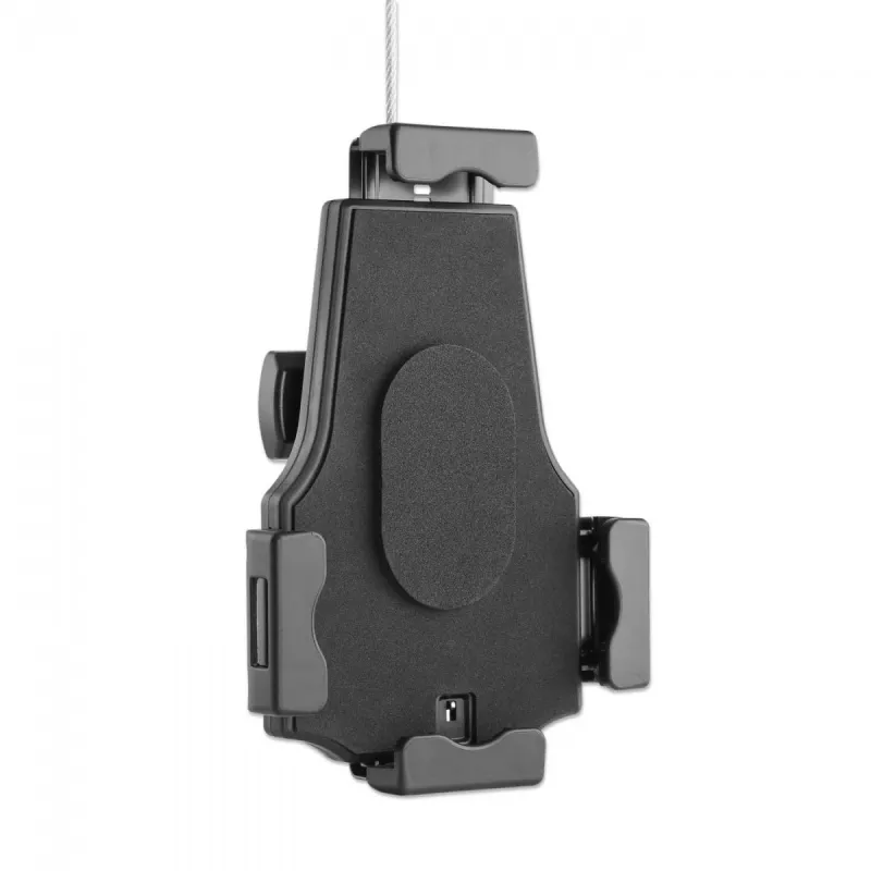 Suporte de mesa para iPad e tablet Manhattan, com fecho, montagem na parede, proteção antifurto segura, tablets de 7,9 polegadas a 10,5 polegadas, rotação 360°, inclinação +/- 70°, rotação 330°, preto, garantia vitalícia