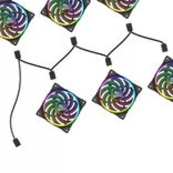 Splitter RGB Akasa AK-CBLD13-85BK cabo splitter LED endereçável 1-para-6