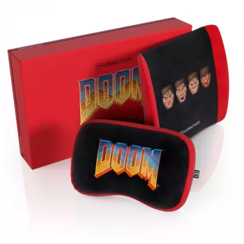 Conjunto de almofadas de espuma viscoelástica noblechairs DOOM Retro Edition — almofadas ergonómicas para cadeiras gaming e de escritório