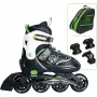 Patins em linha Muuwmi 682 tamanho ajustável 33–36 verde/preto com conjunto de proteções