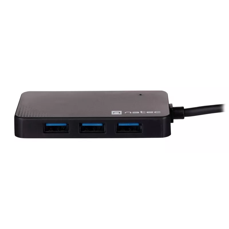 Hub USB NATEC Moth 4 portas USB 3.2 Gen 1 Type-A (5000 Mbit/s), alimentado por USB, preto, cabo de 0,15 m