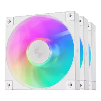 Ventoinha DeepCool FD12 ARGB WH-3 in 1 12 cm branco 3 unidades pressão de ar máxima 2,56 mmH2O