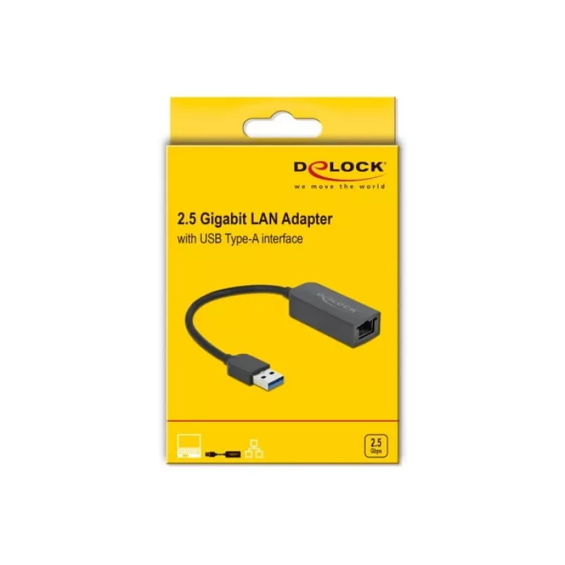 Adaptador USB Type-A macho para LAN 2,5 Gigabit DeLOCK 66646