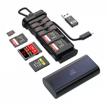 Leitor de cartões Freewell FW-CR02-PRO para cartões CF Tipo A/B, SD e microSD (TF)