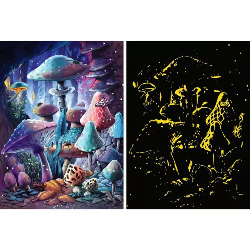 Puzzle Ravensburger Cogumelos brilhantes ao luar, brilha no escuro, 500 peças