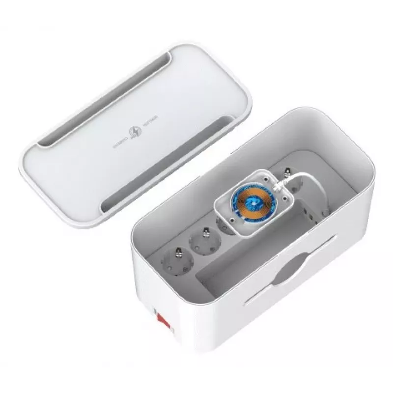 Extensão de energia Energizer EPB2500W03EU — cabo de 2 m, 5 tomadas, 2500 W, interior, branco