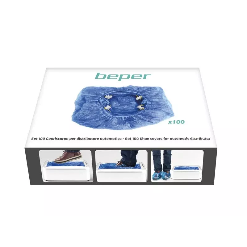Beper C206UTI002 coberturas de sapatos impermeáveis, conjunto de 100 unidades, recarga para dispensador automático C206UTI001