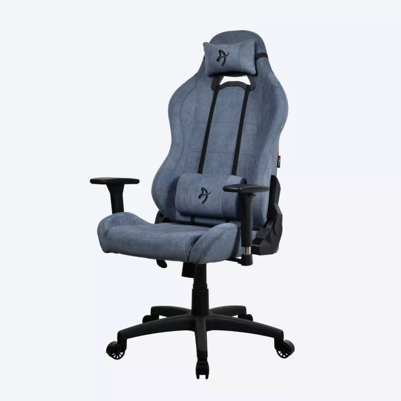Cadeira gaming Arozzi Torretta SoftFabric Blue — design ergonómico, altura e braços ajustáveis