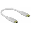 Delock - Cabo USB-C/alimentação - conector macho USB-C de 24 pinos para conector macho USB-C de 24 pinos - 5 A - 15 cm - USB Power Delivery (100 W), suporta Power Delivery 2.0 - branco (85357)