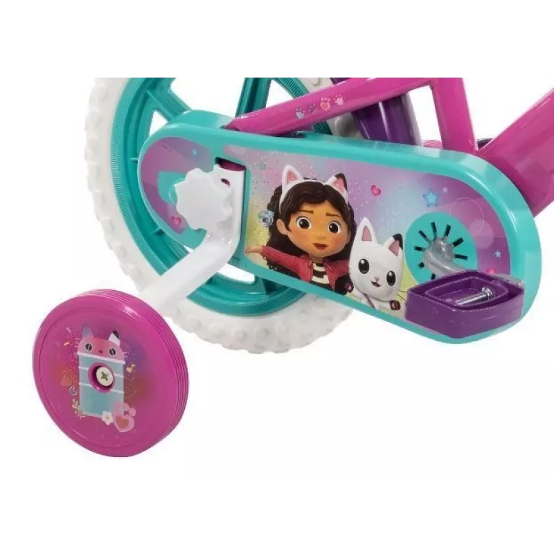 Bicicleta infantil HUFFY GABBI 12 polegadas, rosa, travão de contrapedal, rodas de apoio, pneus de espuma