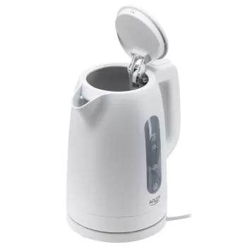 Chaleira elétrica Adler AD 1379w — 1,7 L, até 2200 W, branca, base 360°, polipropileno