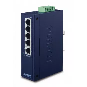 PLANET ISW-501T - Switch - 5 x 10/100 - montagem em calha DIN, montagem na parede