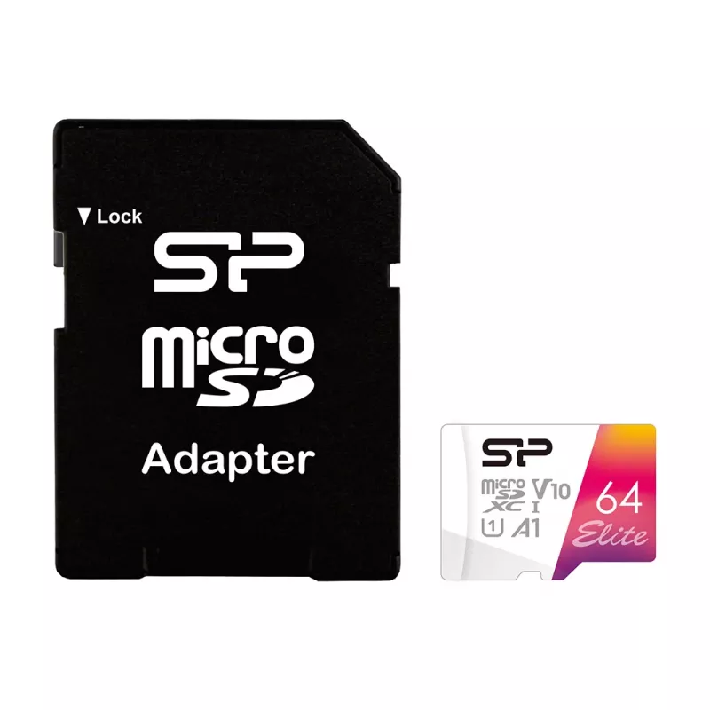 Silicon Power Elite microSDXC 64GB UHS-I Class 10 V10 Cartão de memória com adaptador (SP064GBSTXBV1V20SP)