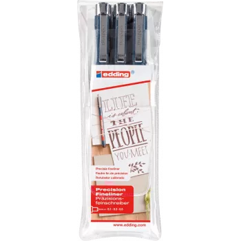 Sistema de cartuchos para caneta Edding E-1800 preto aço inoxidável 3 unid.
