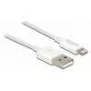 Cabo USB de dados e carregamento DeLOCK 83000 para iPhone iPad iPod branco 1 m