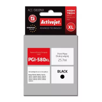 Tinteiro Activejet ACC-580BNX (substituto para Canon PGI-580XLBk; Supreme; 25,7 ml; preto)