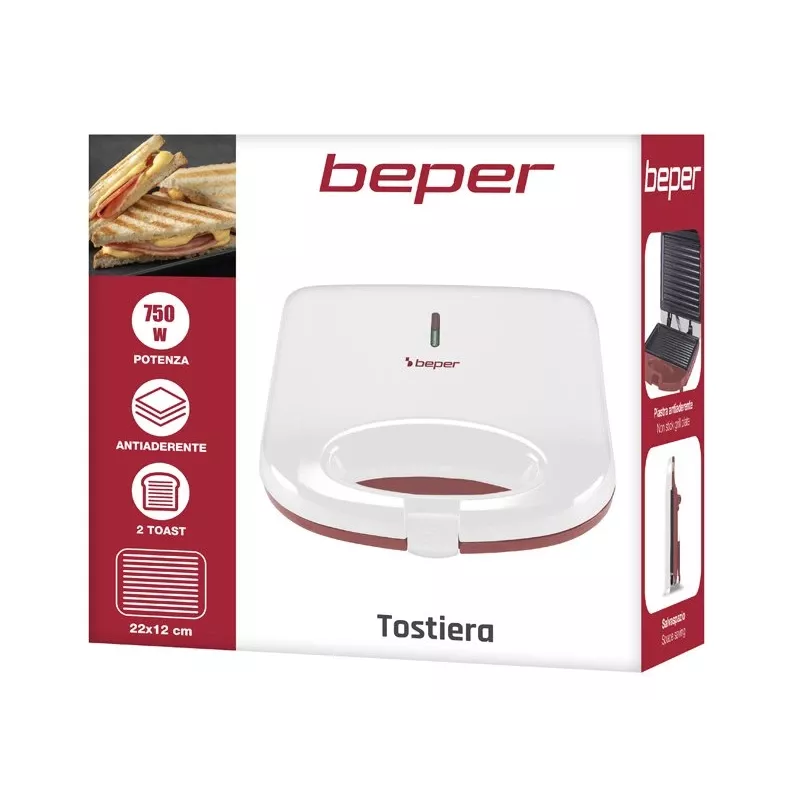 Torradeira Beper P101TOS010, torradeira elétrica de 2 fatias com controlo de tostagem ajustável
