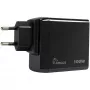 Carregador PD INTER-TECH PD-3100 100W USB-C preto fonte de alimentação rápida