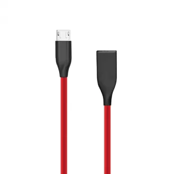 Cabo de silicone USB-Micro-USB (vermelho, 1 m)