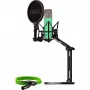 NT1 Signature + cabo XLR + braço de estúdio de secretária, microfone verde-claro, bundle