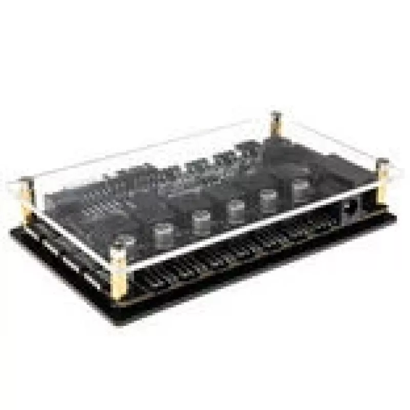 Controlador automático Lamptron CT630 PWM ARGB — controlador compacto de ventoinhas PWM-ARGB, preto