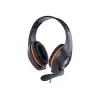 Gembird GHS-05-O auscultadores gaming com fio, on-ear, 3,5 mm, controlo de volume, 20-20000 Hz, 32 Ohm, cabo de 2 m, preto/laranja
