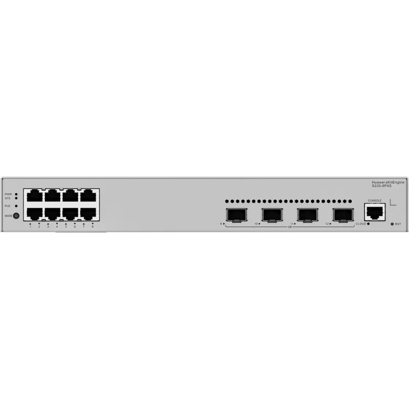 Switch gerido Huawei S220-8P4S L2 Gigabit Ethernet 8 portas PoE 1U