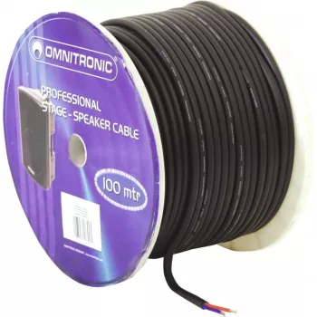 Cabo de coluna Omnitronic 3030021K 2x2,5 mm, 100 m, preto