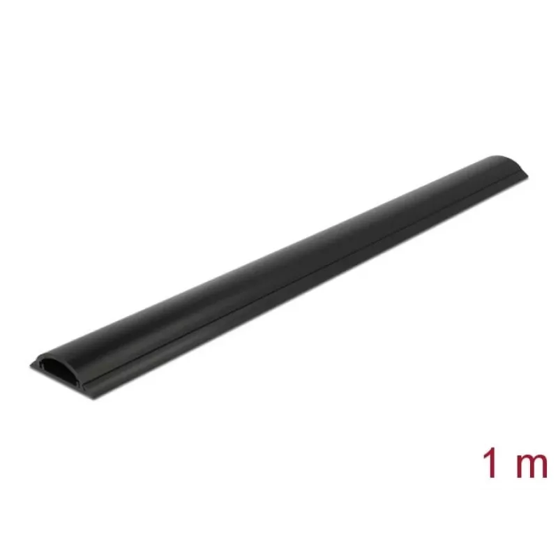 Calha para cabos DeLOCK 50 x 12 mm autoadesiva preta 1 m