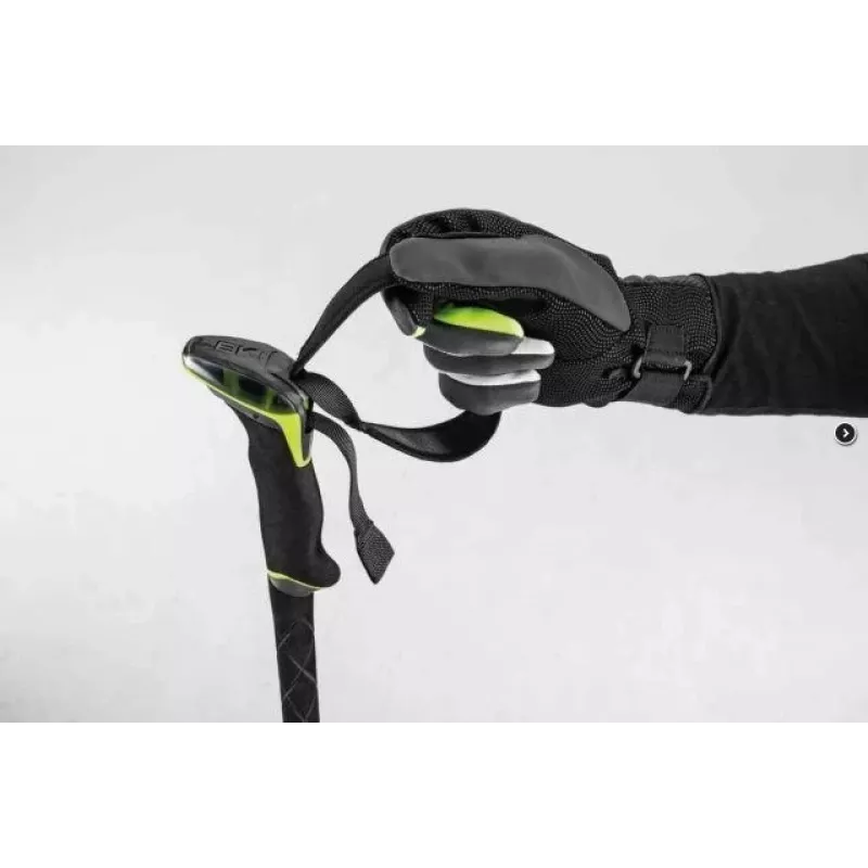 Bastões de marcha nórdica Leki Guide 2 — alumínio, comprimento máximo 150 cm, peso 271 g, Lock Security Strap nylon, haste Ø1,6 cm, preto