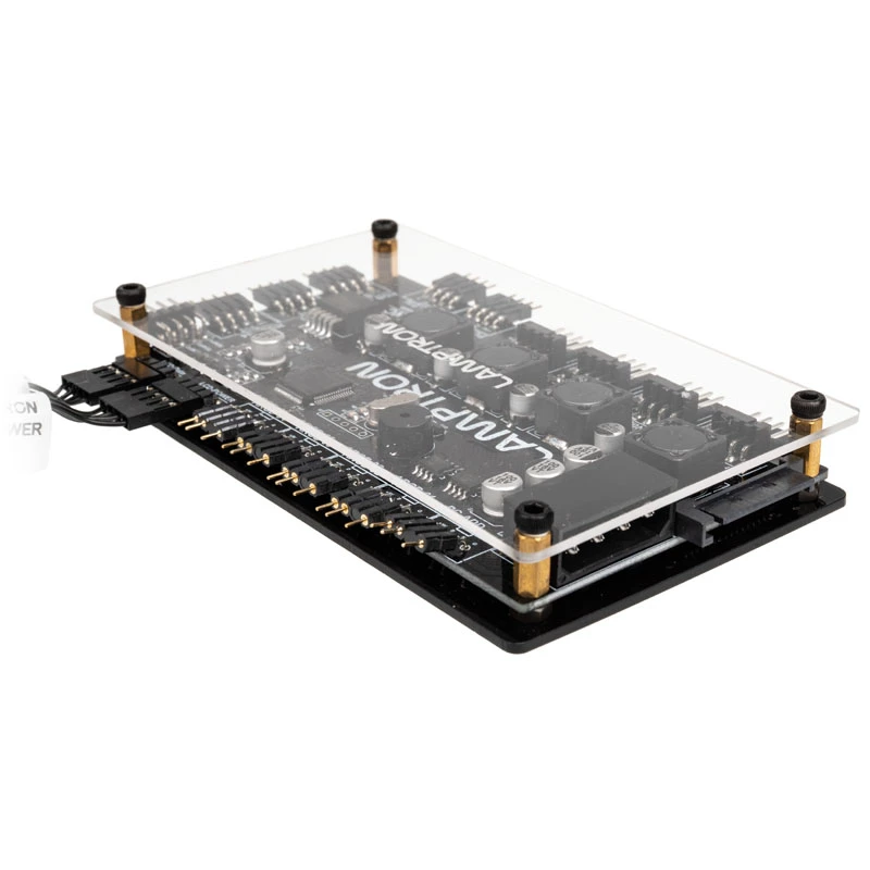 Controlador de ventoinhas e LED PCI RGB Lamptron SM436 Sync Edition, preto
