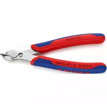Knipex Super-Knips 78 23 125 Alicate de corte lateral para eletrónica e mecânica de precisão sem bisel 125 mm