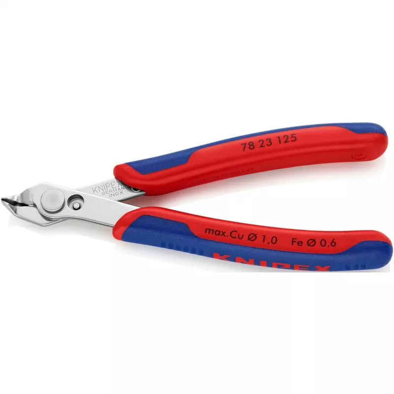 Knipex Super-Knips 78 23 125 Alicate de corte lateral para eletrónica e mecânica de precisão sem bisel 125 mm