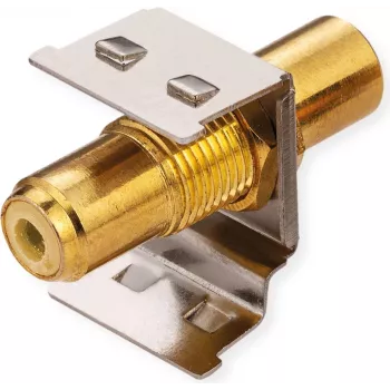 Acoplamento keystone ROLINE RCA blindado metal amarelo (26.11.0396)