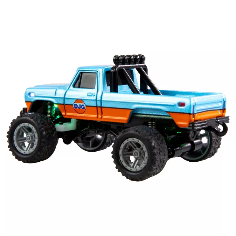 Monster Truck radiocontrolado Amewi DieCast 1:64 RTR, azul/laranja